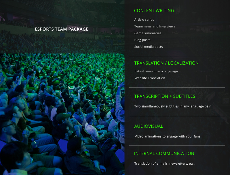 Esports team package by All-in Global