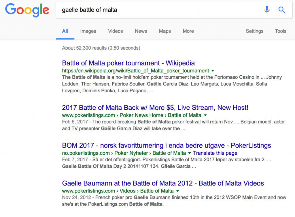 Gaelle Battle of Malta google search All-in Global