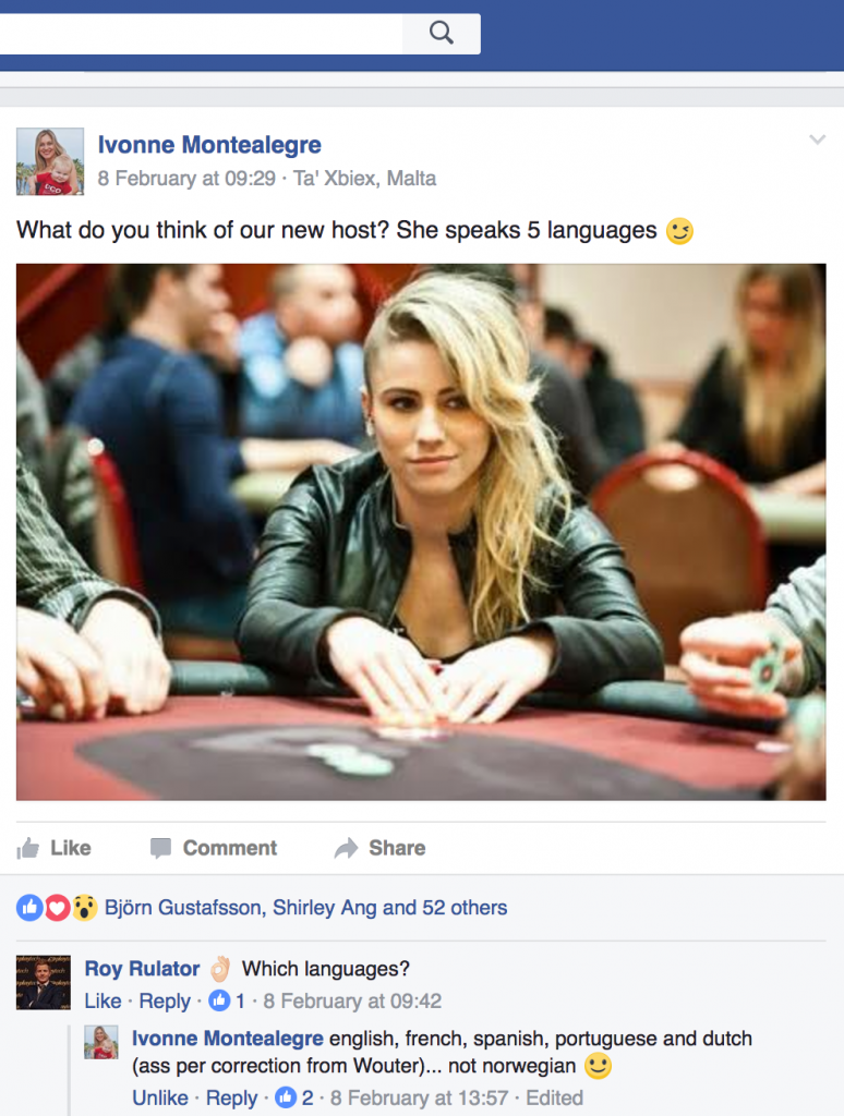 Galle Ivonne chat with Roy Pedersen on Facebook