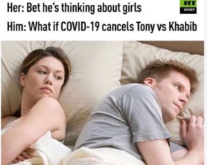 coronavirus meme with him and her in bed
