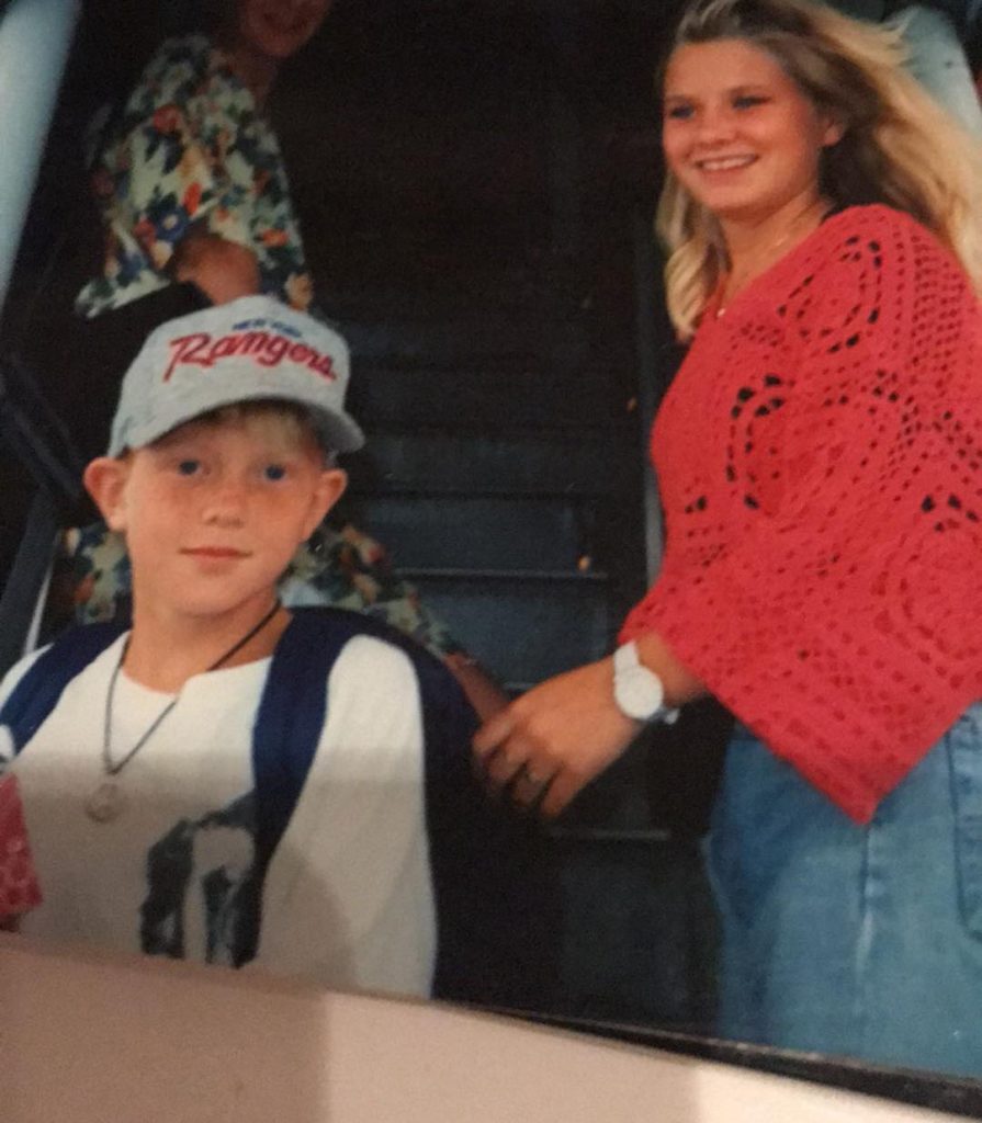 Roy Pedersen, All-in Global Chairman, as a young kid with his sister, boarding a plane