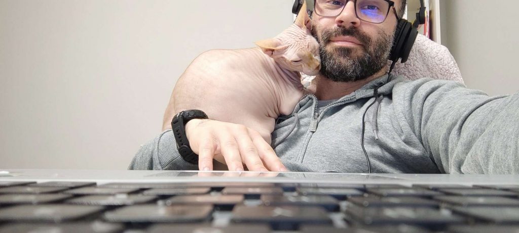 All-in Global CEO and his cat Calvin