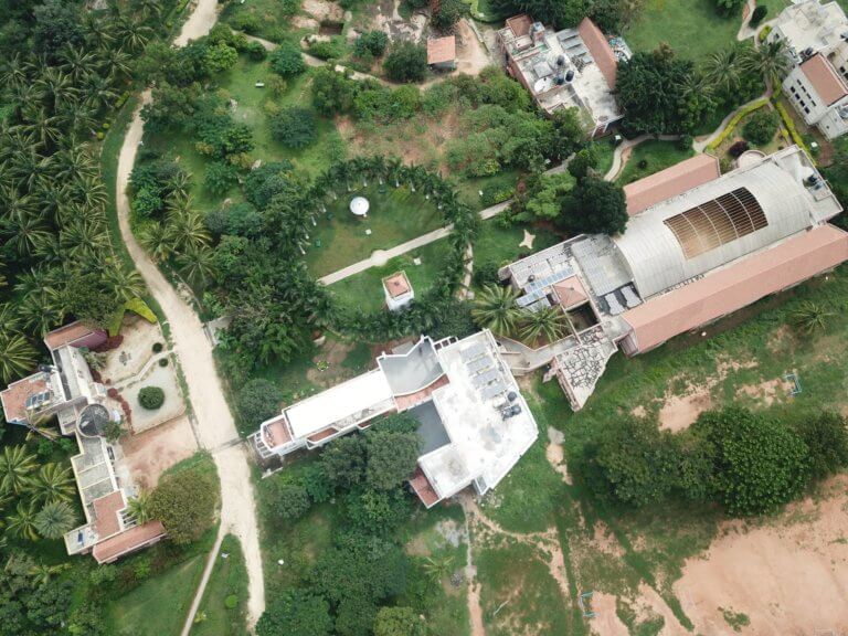 Aerial View of Shanti Bhavan school. 