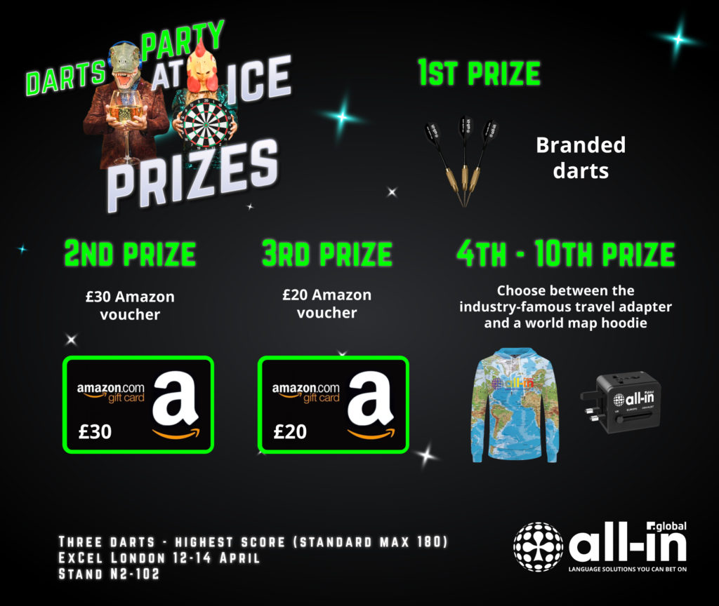 Darts party at ICE London prizes