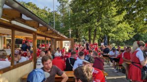 Arena Treff is a beer garden/bar/restaurant just before you arrive at the arena with plenty of screens showing the football. Visit it during EURO 2024.